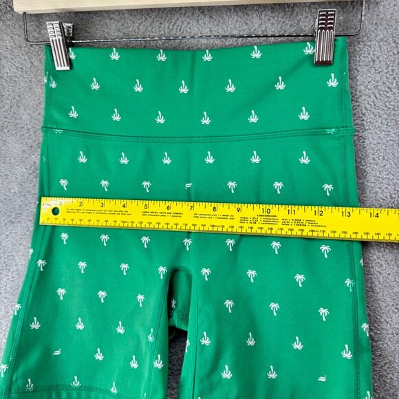 Fabletics Top Shorts Womens XS Green Palm Tree Workout Set Padded Bra Motion365 - Picture 14 of 14